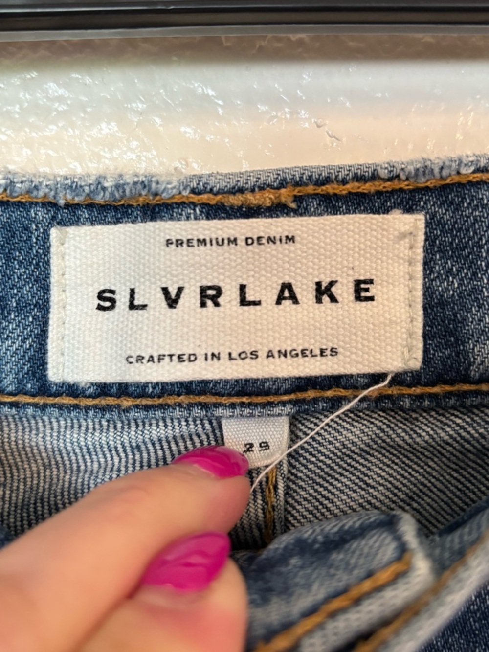SLVRLAKE London High Rise Straight Leg Jeans in Blue Bird - Picture 6 of 10